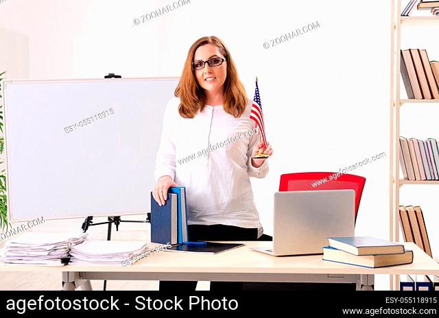 Female english teacher in the classroom