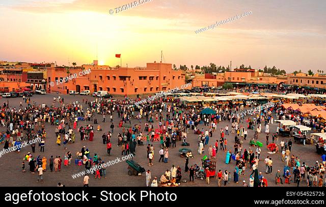 marrakech city morocco medina market touristic attraction