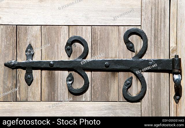 Decorative metal hinge of a medieval building