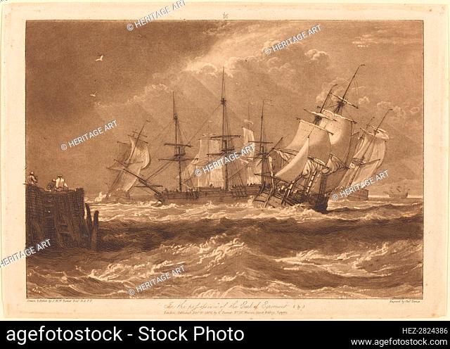 Ships in a Breeze, published 1808. Creator: JMW Turner