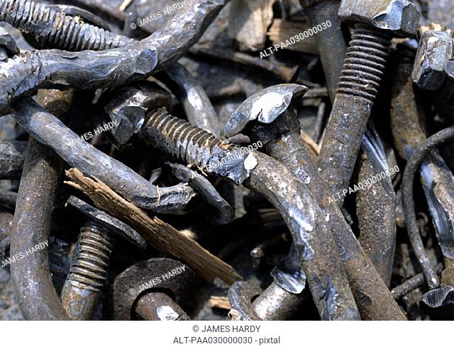 Pile of rusty bolts