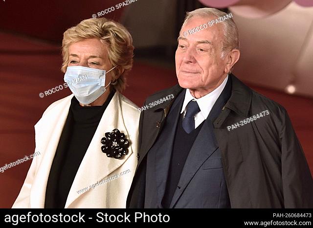 ROME, ITALY - OCTOBER 14: Gianni Letta, Maddalena Marignetti attends the Red Carpet of the movie ""The Eyes Of Tammie Fay"" during the 16th Rome Film Fest 2021...