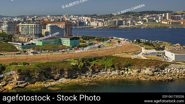 Cityview from Hercules Tower Lighthouse, La Coruña, Spain, Europe