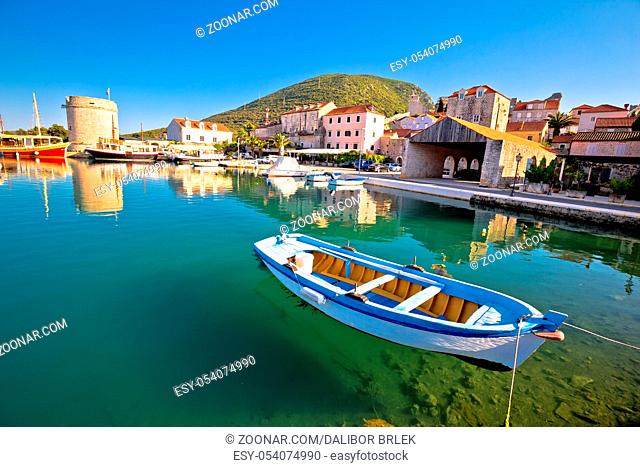 Mali Ston waterfront and historic landmarks view, Peljesac peninsula in Dalmatia region of Croatia