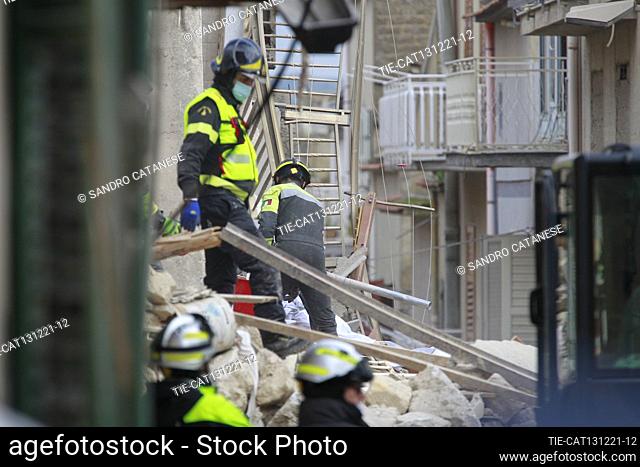 An explosion caused by a gas leak from a pipeline caused collapses and 7 deaths in Ravanusa (Agrigento) Sicily , ITALY-13-12-2021