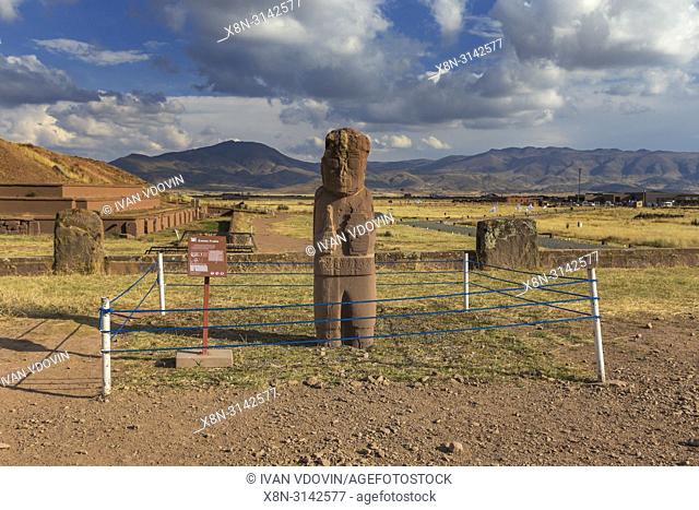 Ancient ruins, Tiwanaku, La Paz department, Bolivia