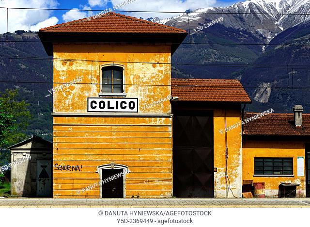 train station in Colico, province Lecco, Lombardy, Italy