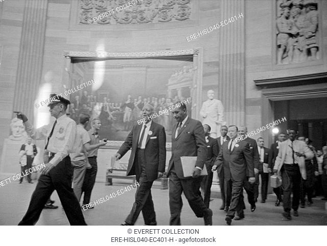 A. Philip Randolph and civil rights leaders in the U.S. Capitol during the March on Washington. August 28, 1963. (BSLOC-2015-14-102)