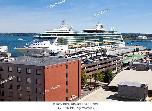 Royal Caribbean's Jewel of the Seas cruise ship in port at Portland, Maine
