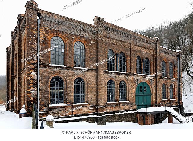 Carlswerk Museum in winter, former machine factory, Maegdesprung, Harzgerode, Harz, Saxony-Anhalt, Germany, Europe