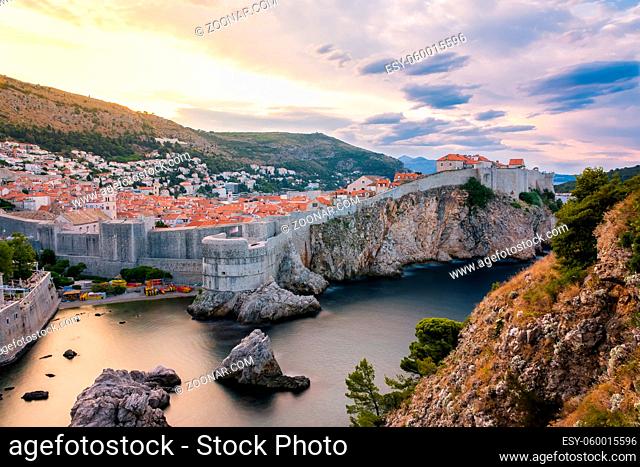 Beautiful Outer Fortress Walls of Dubrovnik Croatia Cityscape Detail European Vacation Destination Sightseeing