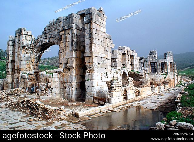 Ruins of big temple in Patara, Turkey