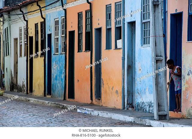 Colourful houses in Cachoeira near Salvador da Bahia, Bahia, Brazil, South America