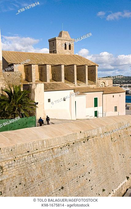 Gothic Cathedral, XIII Century, Dalt Vila, Ibiza, Ibiza, Balearic islands. Spain