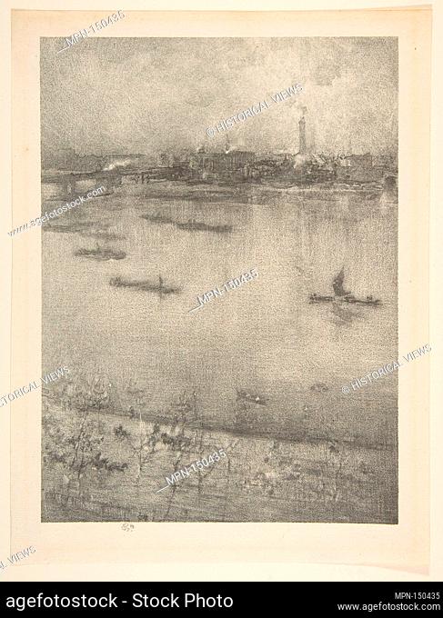 The Thames. Artist: James McNeill Whistler (American, Lowell, Massachusetts 1834-1903 London); Date: 1896; Medium: Lithotint with scraping; third state of three...