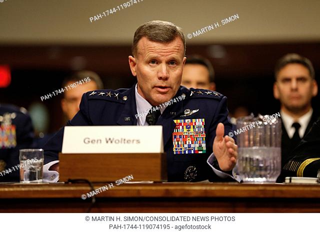 General Tod D. Wolters, United States Air Force, testifies before the Senate Armed Services Committee for reappointment to the grade of general and to be...