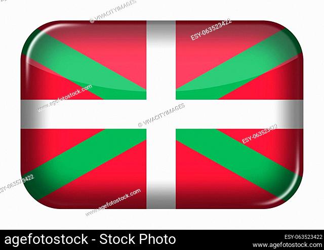 A Basque Lands web icon rectangle button with clipping path 3d illustration