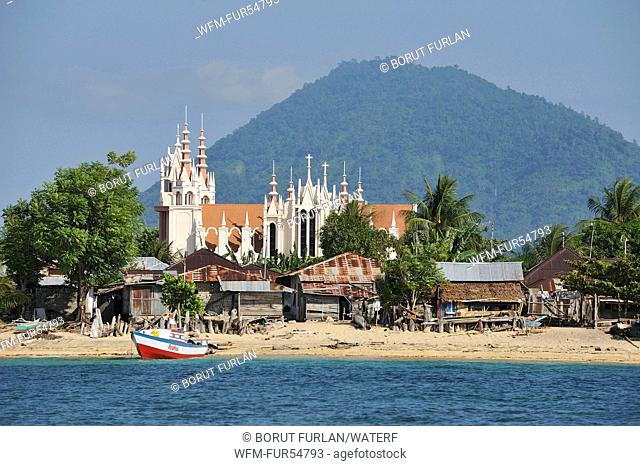 Church of Bunaken Island, North Sulawesi, Celebes Sea, Indonesia