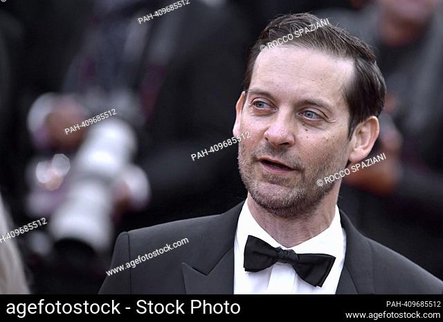 CANNES, FRANCE - MAY 20:Tobey Maguireattend the ""Killers Of The Flower Moon"" red carpet during the 76th annual Cannes film festival at Palais des Festivals on...