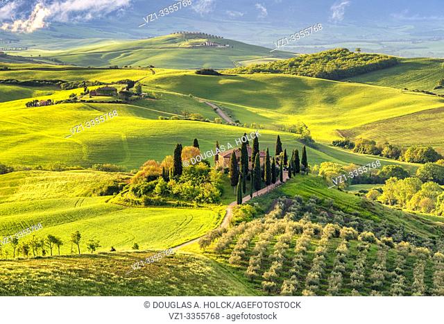 Morning Sun Surrounds Podere Belvedere Val d'Orcia Tuscany Italy World Location