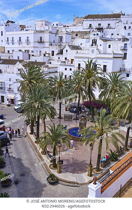 Vejer de la Frontera, Plaza de españa, Costa de la Luz. White Town, Cadiz Province. Andalucia. Spain