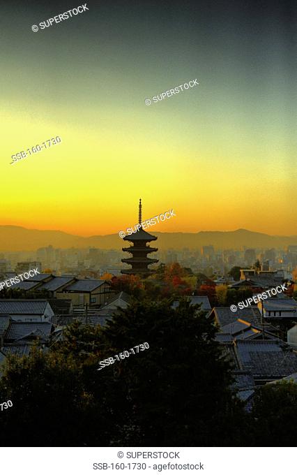 Five-storied pagoda in a city, Toji Temple, Kyoto City, Kyoto Prefecture, Japan