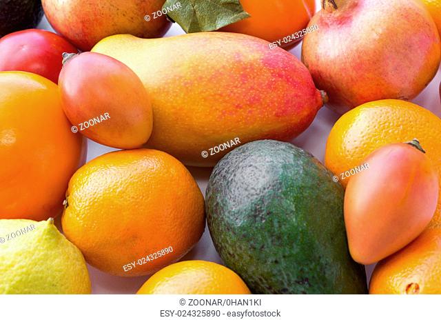 fruits and vegetables closeup - food macro