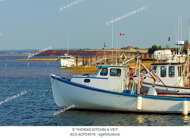 Fishing boats docked at Malpeque Harbour, Malpeque, Prince Edward Island, Canada