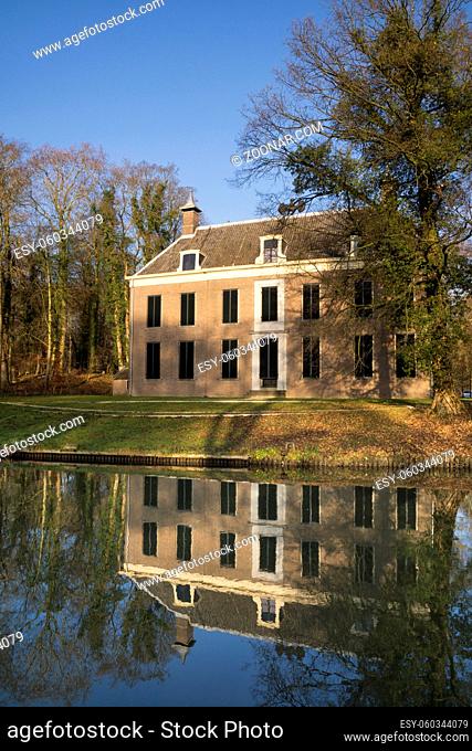 The manorial estate Oud-Amelisweerd on the banks of the river Kromme Rijn near Bunnik