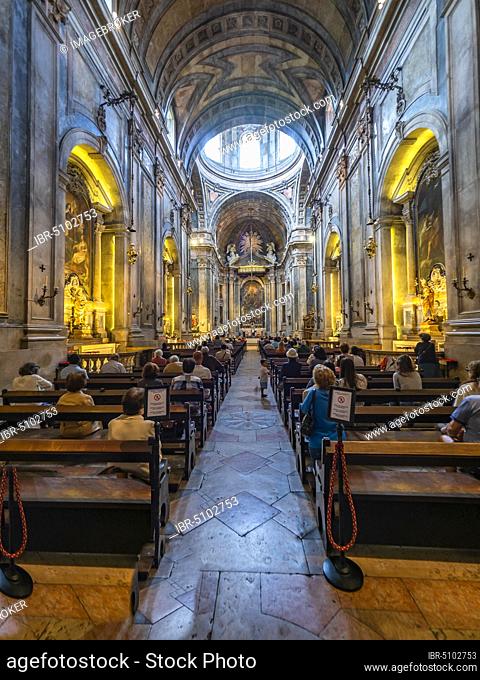 Interior view, Basilica da Estrela, Lisbon, Portugal, Europe
