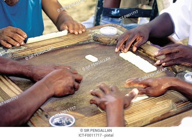 Domenican Republic, Sanchez, men playing dominos