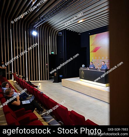 Illustration picture shows the press conference ahead of a female soccer game between the national teams of Belgium , called the Red Flames, and the Netherlands