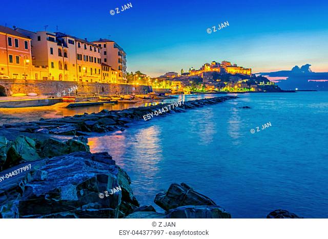 View of Porto Maurizio on the Italian Riviera in the province of Imperia, Liguria, Italy