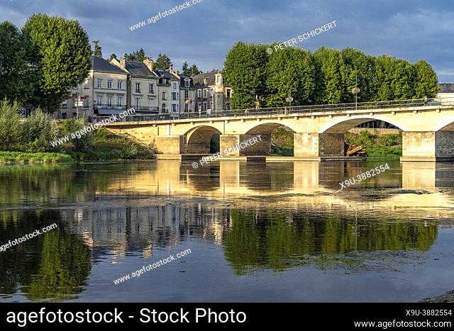 Vienne river bridge in Chinon, Loire Valley, France