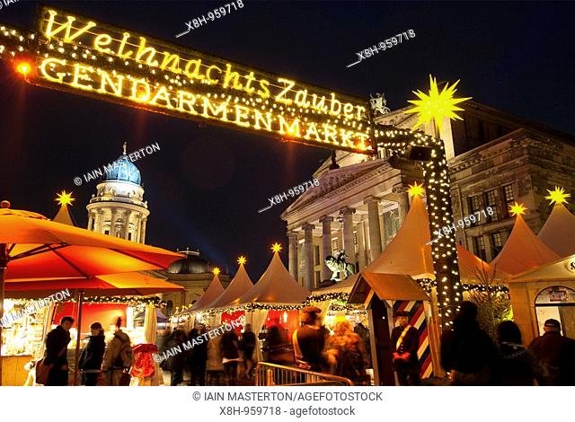 Christmas Market at Gendarmenmarkt in central Berlin Germany 2009
