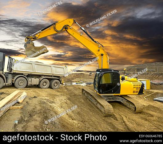 heavy earth mover on construction site