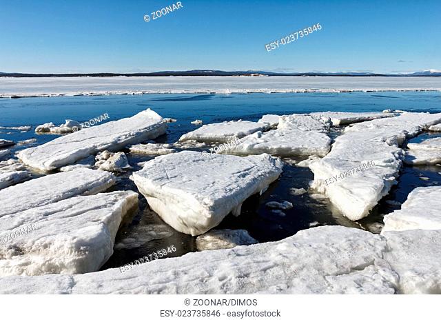 Sea ice is destroyed in the spring