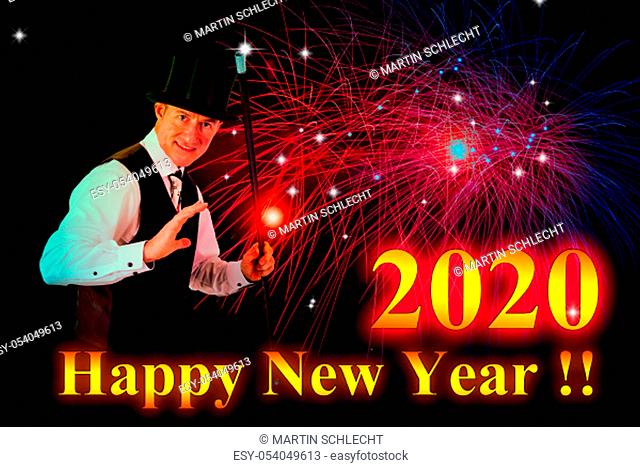 magician wishes a good an happy new year 2020