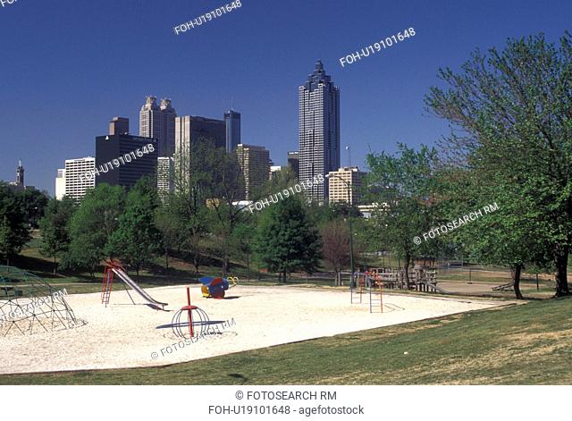skyline, Atlanta, GA, Georgia, Skyline of Atlanta from the playground at Bedford Pine Park