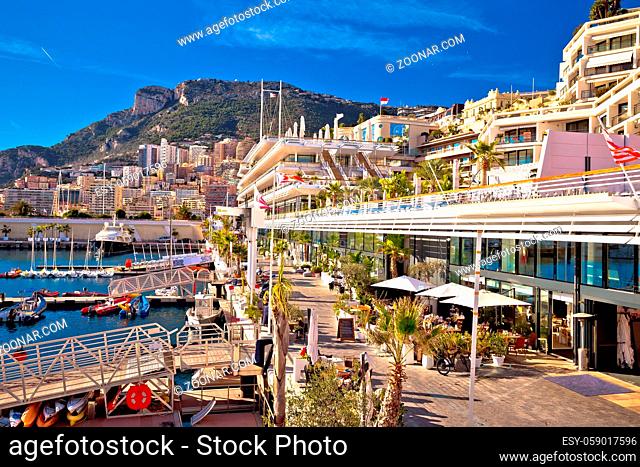 Monte Carlo harbor and waterfront view, Principality of Monaco