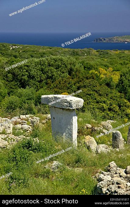 Taula de Sa Torreta (Torre Blanca). Parc natural de s' Albufera des Grau. Menorca. Reserva de la Bioesfera. Illes Balears. España