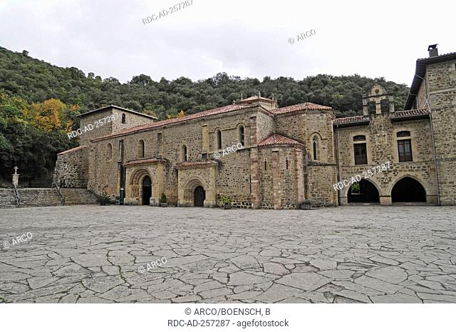 Monastery of Santo Toribio de Liebana Camaleno near Potes national park Picos de Europa mountain range Picos de Europa Cantabria Spain