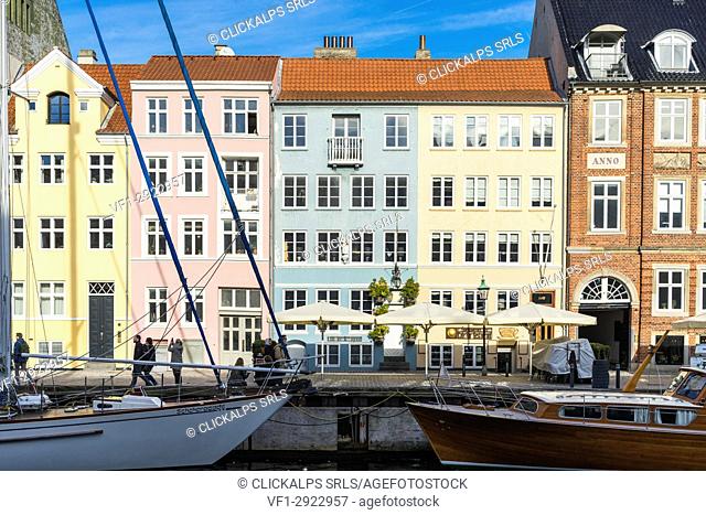 Copenhagen, Hovedstaden, Denmark, Northern Europe. The colored houses of Copenaghen