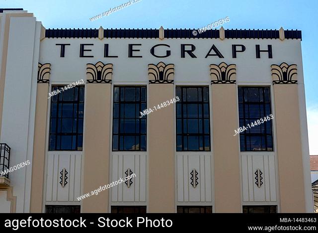 Art Deco building The Daily Telegraph in downtown Napier, North Island of New Zealand