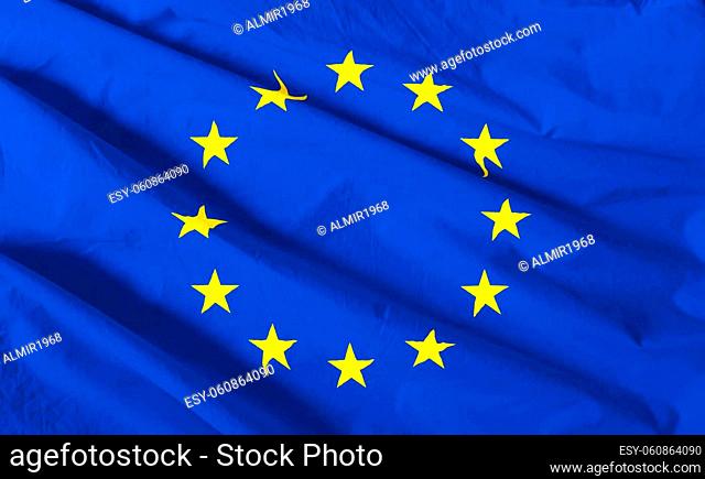 EU Flag blowing in the wind
