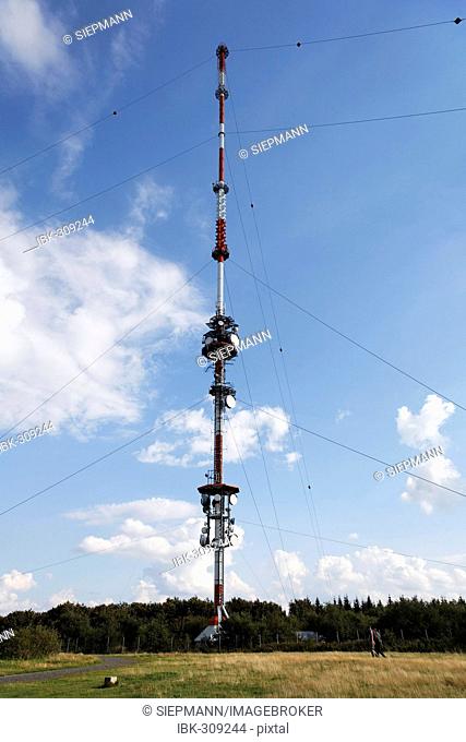 Radio tower, Kreuzberg mountain, Rhoen, Franconia, Bavaria, Germany