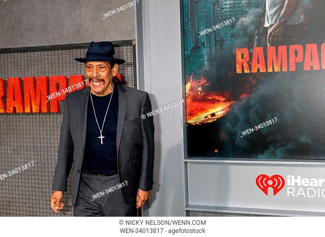 Premiere of 'Rampage' at the Microsoft Theater - Arrivals Featuring: Danny Trejo Where: Los Angeles, California, United States When: 04 Apr 2018 Credit: Nicky...