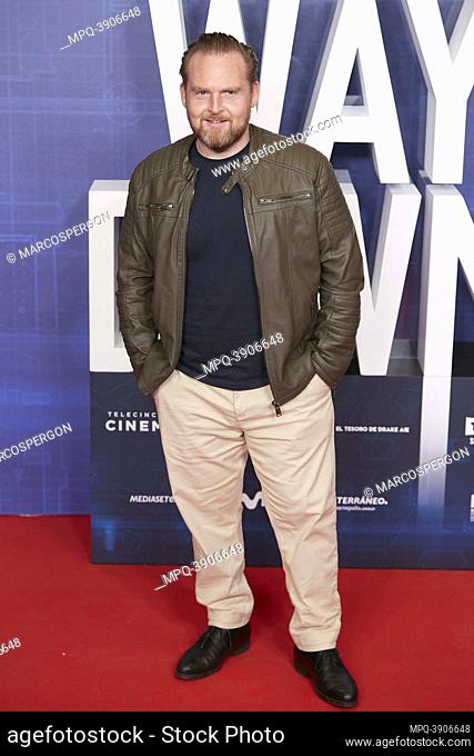 Axel Stein attend PRE-RELEASE OF THE WAY DOWN FILM at Capitol cinema on November 10, 2021 in Madrid, Spain