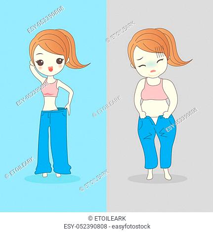 Cartoon slim and fat Stock Photos and Images | agefotostock