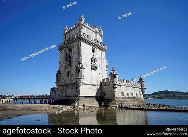 Europe, Portugal, Lisbon region, Lisbon, Belem, Torre de Belem, Belem Tower